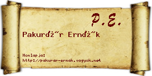 Pakurár Ernák névjegykártya